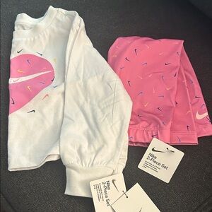 Nike White and Pink Kids' Set